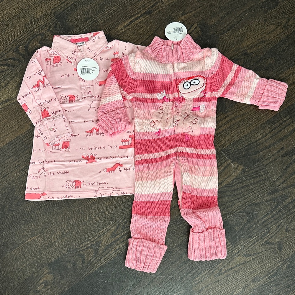 Jaffa by Oink Baby Bundle Striped Baby Outfit and Dress Set 12-18 m